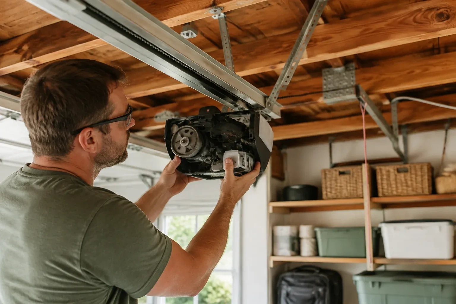 Illustrative garage doors scene — Belt-Drive Opener Repair, Waterloo